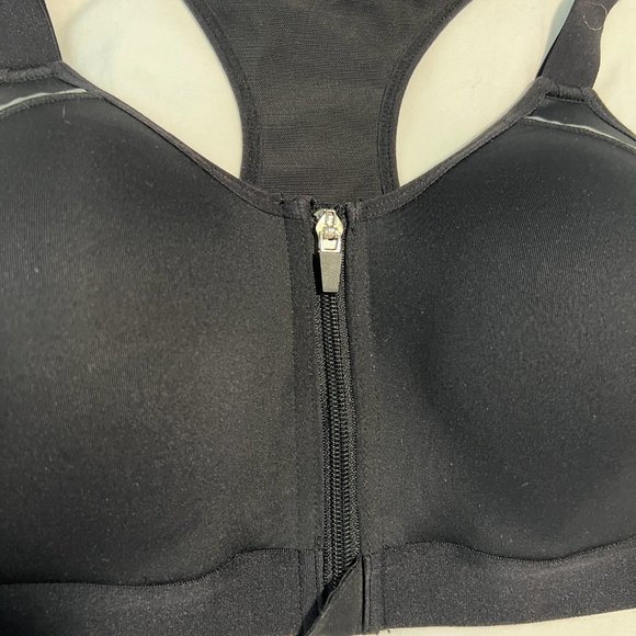 Layer 8 Womens Sports Bra Maximum Support Front Zip Qwick Dry Gym Black Size M - Picture 3 of 5